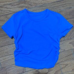 Lululemon all it takes ruched blue top size 6